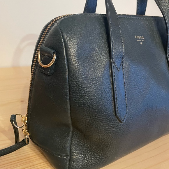 Fossil Dark Blue Leather Shoulder Bag - Picture 5 of 13